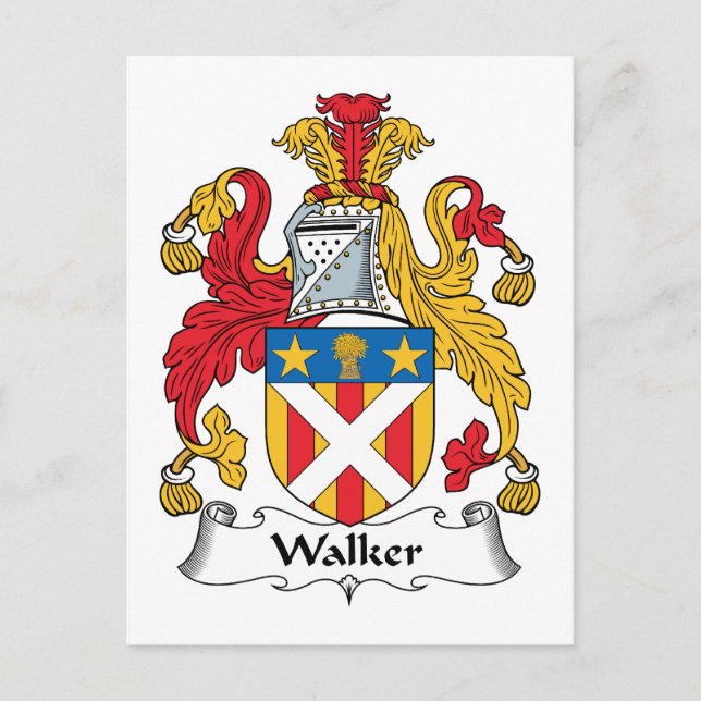 Walker Family Crest Postcard (Front)