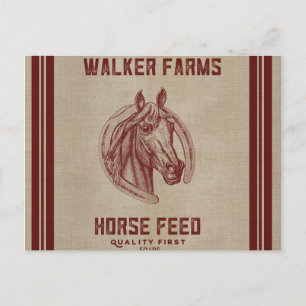 Walker Farms Horse Feed Sack Postcard