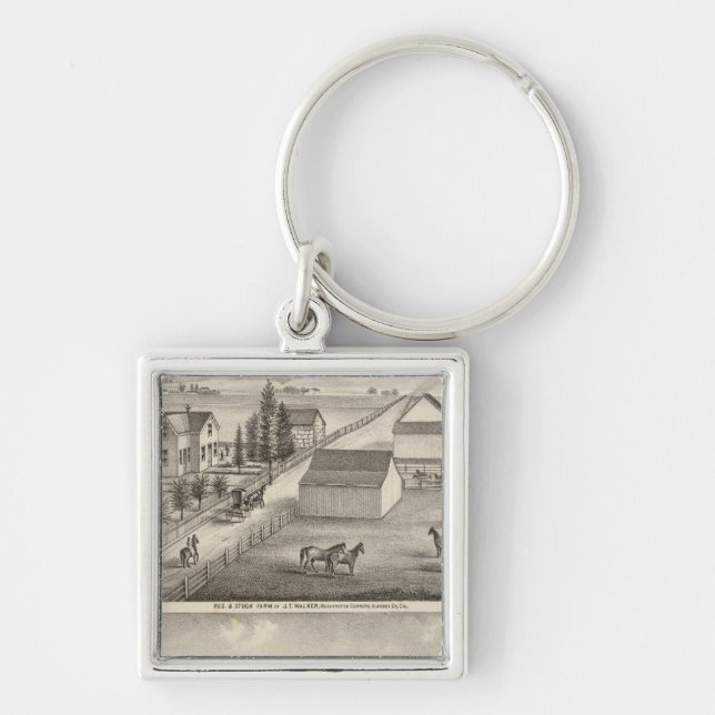 Walker, Knittel residences, farms Key Ring (Front)