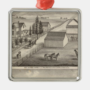 Walker, Knittel residences, farms Metal Tree Decoration