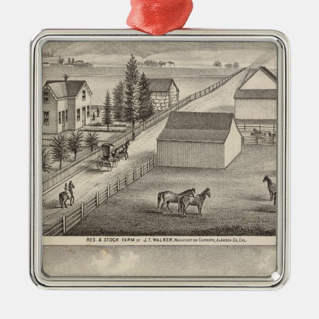 Walker, Knittel residences, farms Metal Tree Decoration (Front)