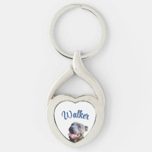 Walker Name With Staffy Bull Terrier,  Key Ring