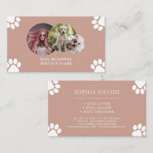 Walker Pet Sitting Business Custom Photo Business Card