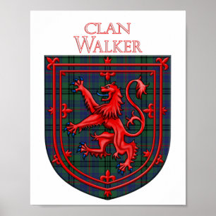Walker Tartan Scottish Plaid Lion Rampant Poster