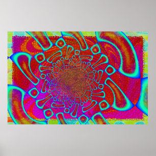 Walkin' On Sun Shine Psychedelic 3D Poster