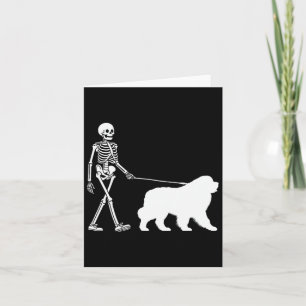 Walking A Newfoundland Dog Halloween Outfit Card