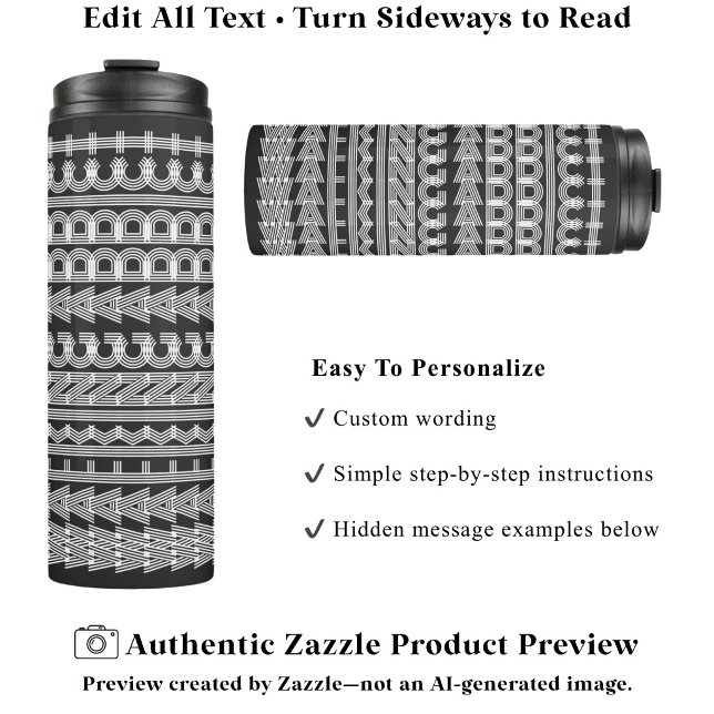 Walking Addict Hidden Message Pattern Unusual WB Thermal Tumbler (Creator Uploaded)