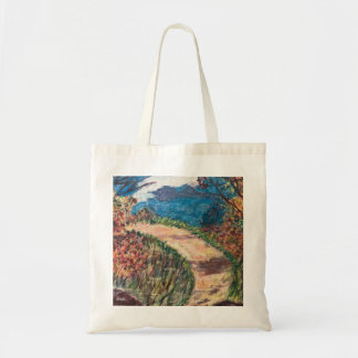 Walking along a path tote bag