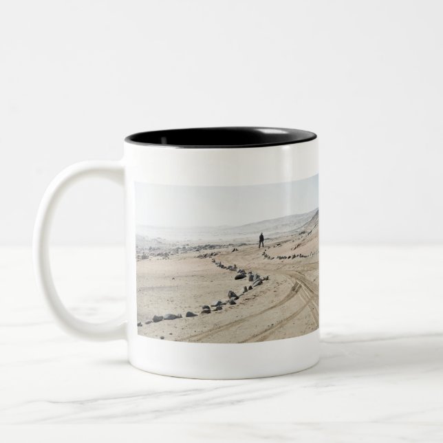 Walking Along The Skeleton Coast Two-Tone Coffee Mug (Left)