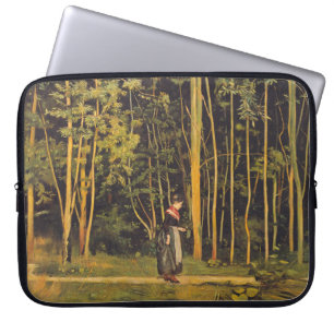 Walking at the Forest Edge (by Ferdinand Hodler) Laptop Sleeve