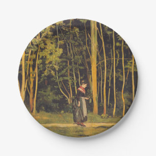 Walking at the Forest Edge (by Ferdinand Hodler) Paper Plate
