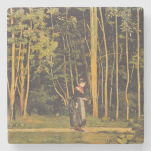Walking at the Forest Edge (by Ferdinand Hodler) Stone Coaster