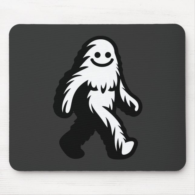 Walking Bigfoot - Smiling Sasquatch Funny Cryptid Mouse Pad (Front)