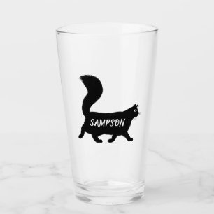 Walking Black Cat Cool Kitty Lover's Custom Glass