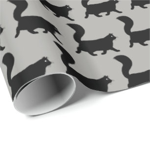 Walking Black Cats Pattern Cool Kitty Lover's Wrapping Paper