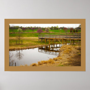 Walking Bridge Reflection Poster