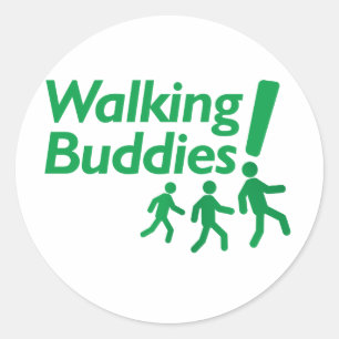 WALKING BUDDIES Motivation to Walk Classic Round Sticker