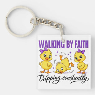 Walking By Faith Ducks Keychain