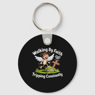 Walking By Faith Tripng Constantly Angel Christian Key Ring