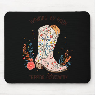 Walking By Faith Tripng Constantly Christian Weste Mouse Pad