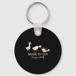 Walking By Faith Tripping Constantly Bible Christm Key Ring