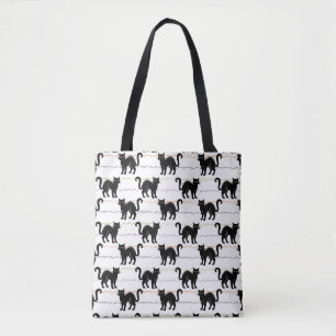 Walking Cats in Rhythmic Contrast Tote Bag