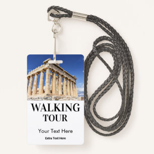 Walking City Tour Photo & Logo Badge ID Badge