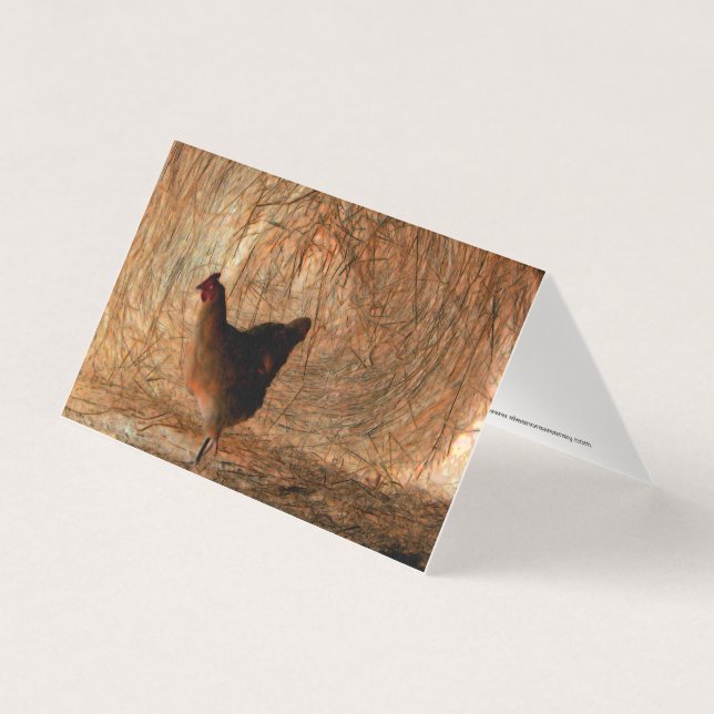 "Walking" - Digitally Enhanced Photo Chicken & Hay (Front)