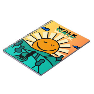 Walking Dog Happy Morning Sun Notebook