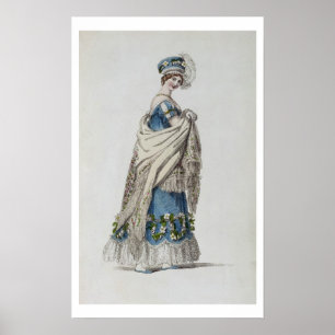 Walking dress, fashion plate from Ackermann's Repo Poster