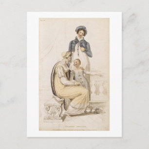 Walking Dresses, fashion plate from Ackermann's Re Postcard