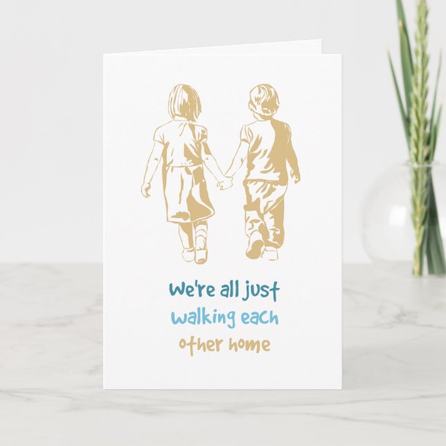 Walking Each Other Home Sympathy Card Holding Hand (Front)