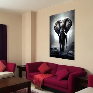 Walking Elephant   AI Art  Poster