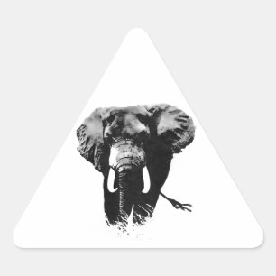 Walking Elephant Triangle Sticker
