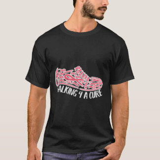 Walking For A Cute Pink Running Shoe Breast Cancer T-Shirt