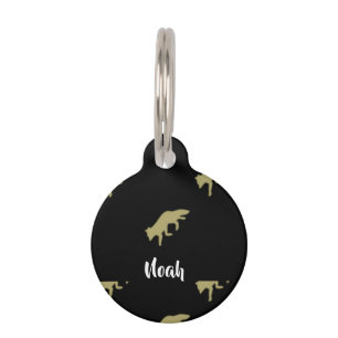 walking fox pet tag