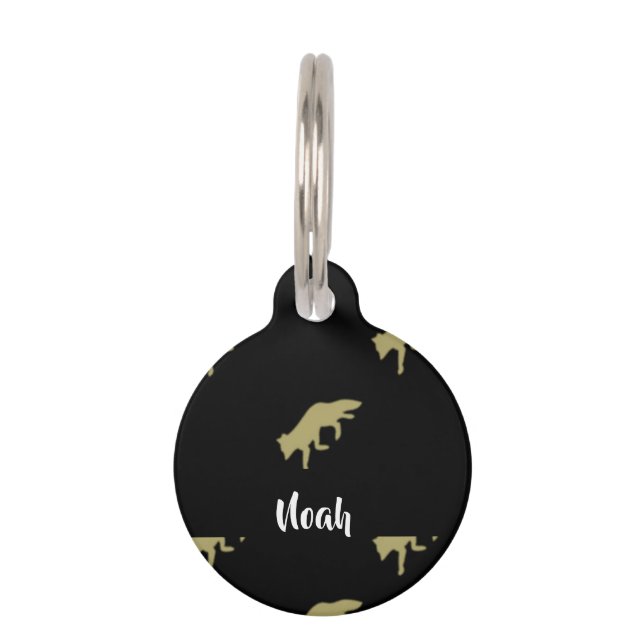 walking fox pet tag (Front)