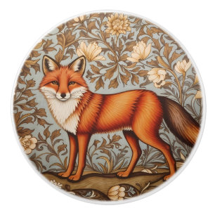 Walking Fox William Morris Inspired Ceramic Knob