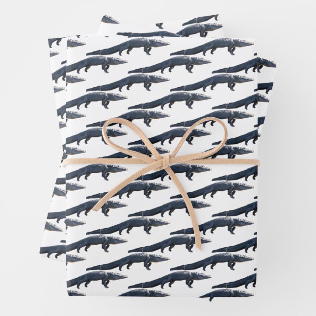 Walking Gator Wrapping Paper Sheets (In situ)