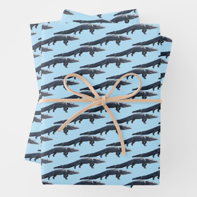Walking Gator Wrapping Paper Sheets (In situ)