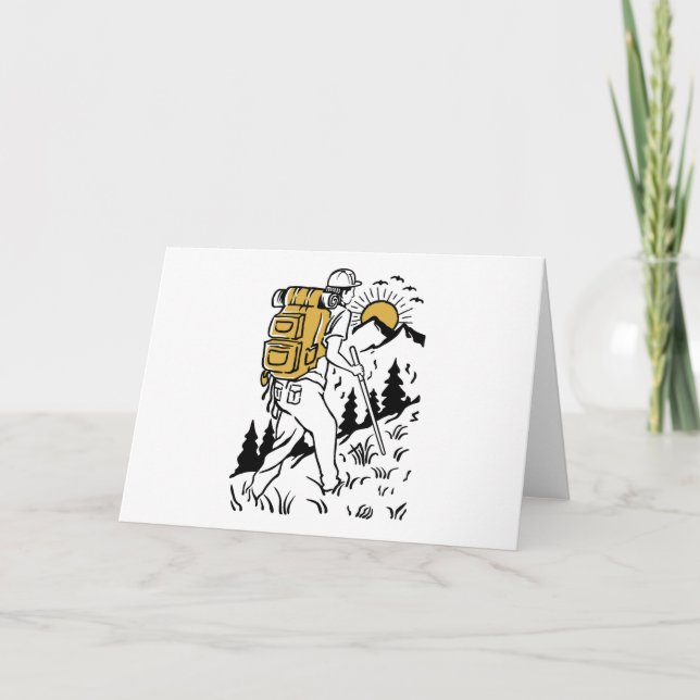 Walking Hiking Mountain Climbing Card (Front)