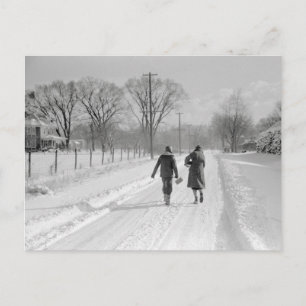 Walking Home From School, 1940 Postcard
