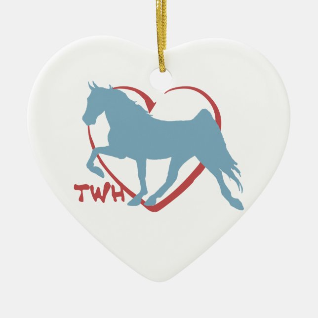 Walking Horse Lover Ceramic Tree Decoration (Front)