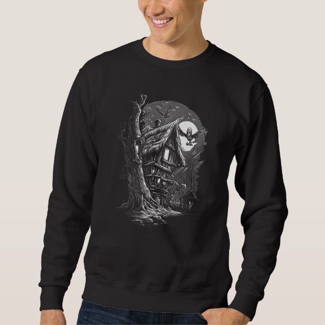 Walking House on Chicken Legs Slavic folklore Baba Sweatshirt (Front)
