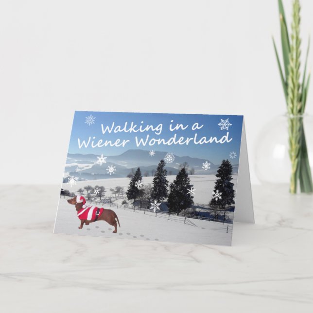Walking in a Wiener Wonderland Holiday Card (Front)