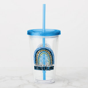 Walking in a Winter Wonderland Blue Rainbow Acrylic Tumbler