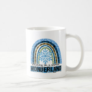 Walking in a Winter Wonderland   Blue Rainbow Coffee Mug