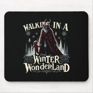 Walking In A Winter Wonderland Krampus Dark Winter Mouse Pad