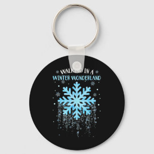 Walking In A Winter Wonderland Snowflake Christmas Key Ring