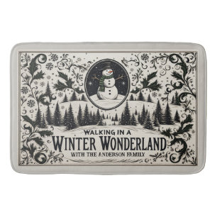 Walking in a Winter Wonderland Snowman Bath Mat